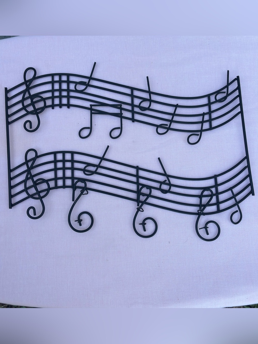 Metal Music Staff Wall Art - Treble Clef Sculpture - Musician Gift Music Room